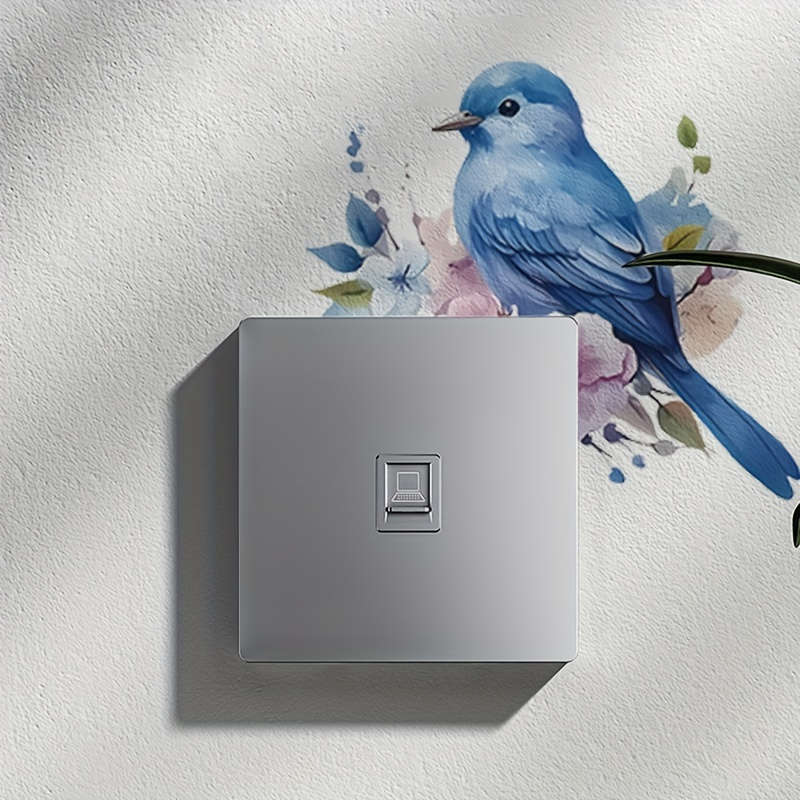 Lucky blue bird plant flower decoration switch sticker