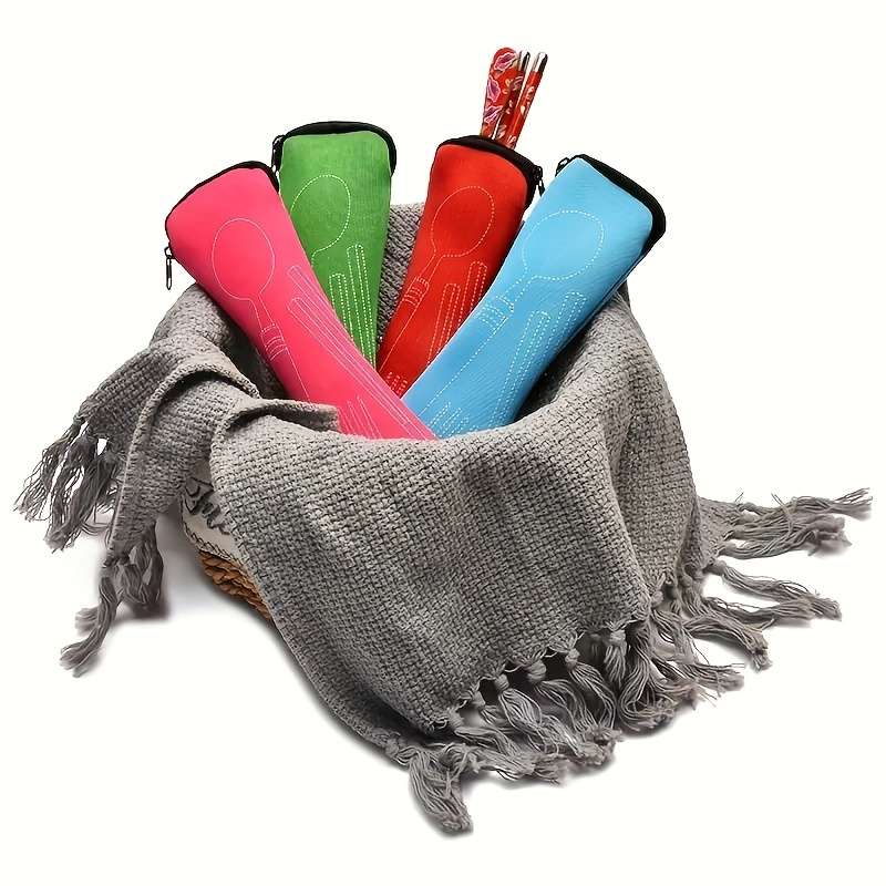 Portable Cutlery Storage Bag With Random Colors
