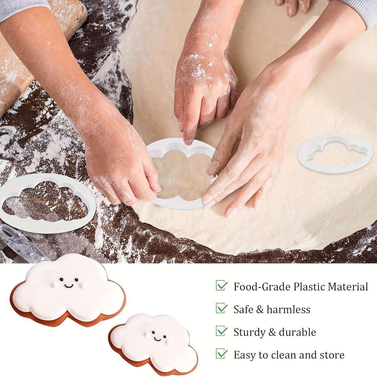 5-Piece Set Plastic Cloud Fondant Cutters