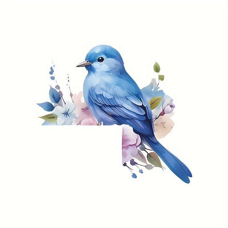 Lucky blue bird plant flower decoration switch sticker