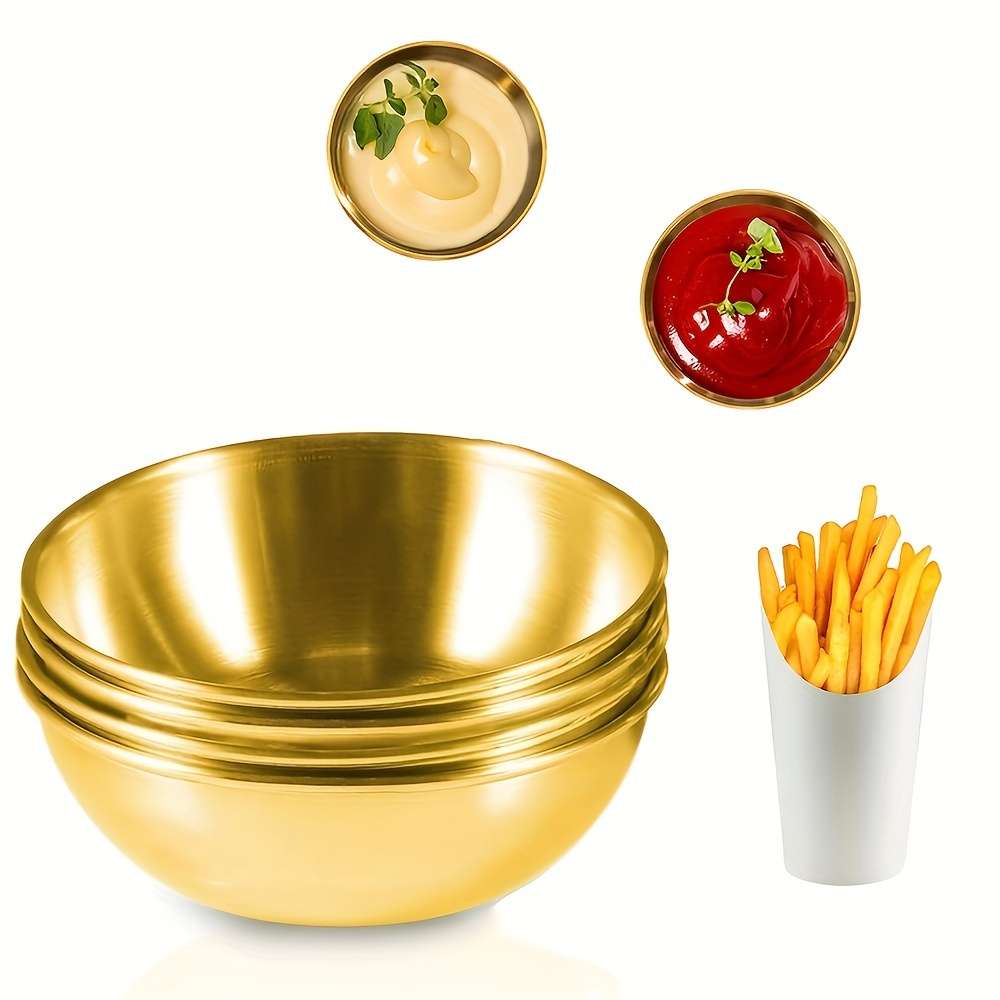8cm Polished Stainless Steel Round Sauce Bowl