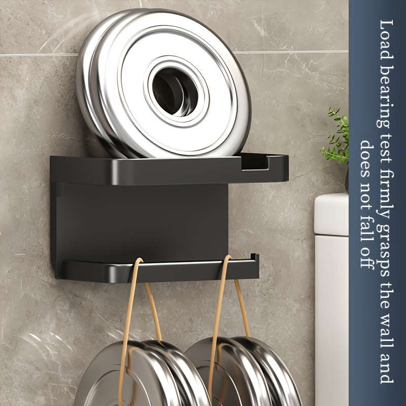 Space-Saving Self-Adhesive Toilet Paper Holder with Storage Shelf