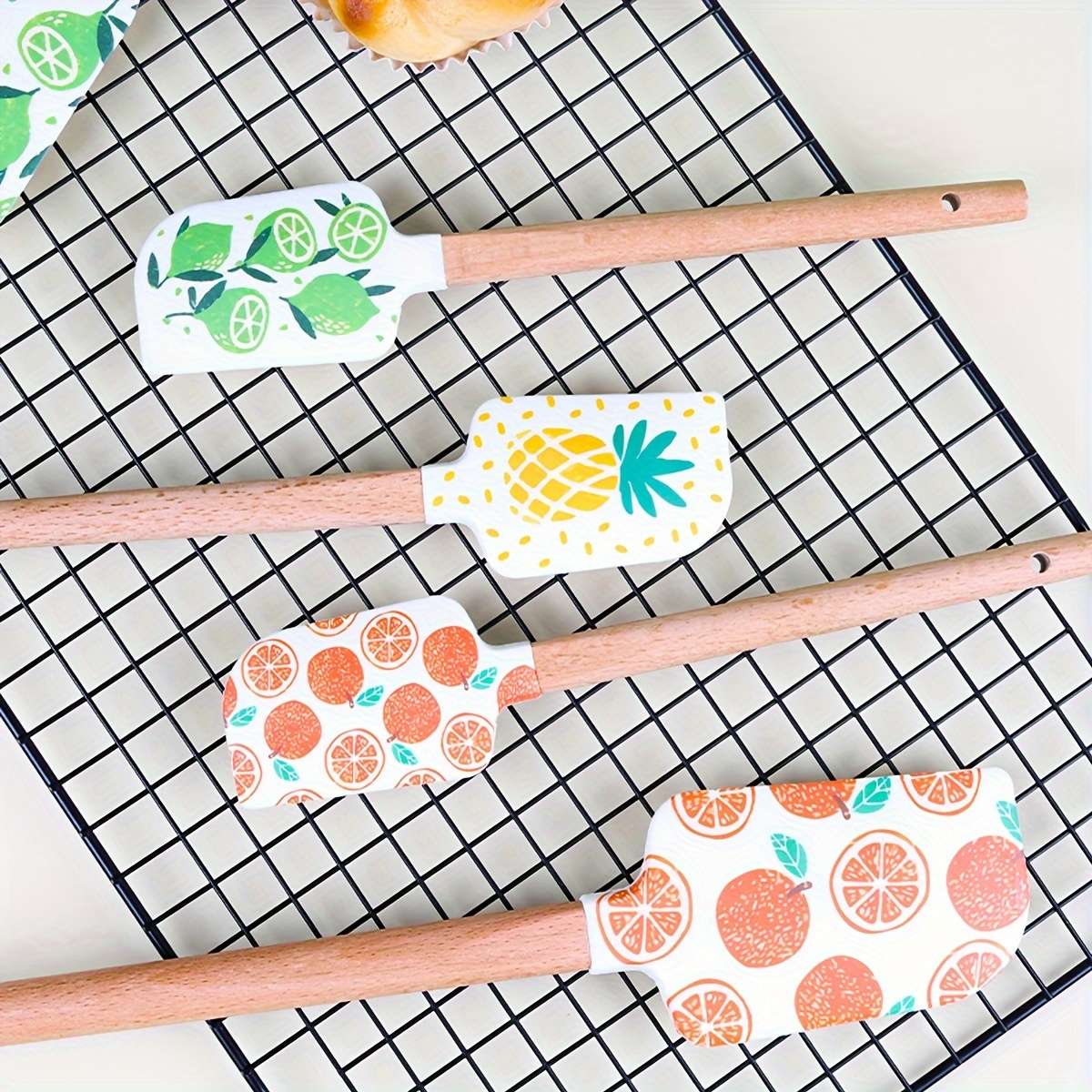 Summer Fruit Pattern Silicone Spatula Set
