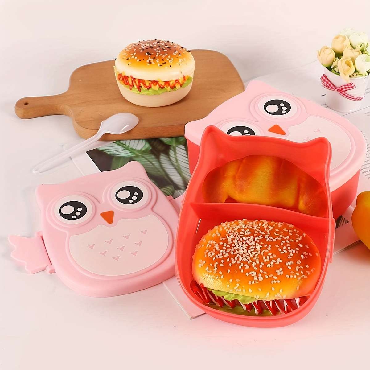 1pc Owl Shaped Lunch Box,