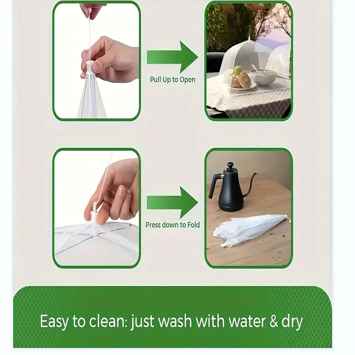 1pc White Mesh Food Cover Tent