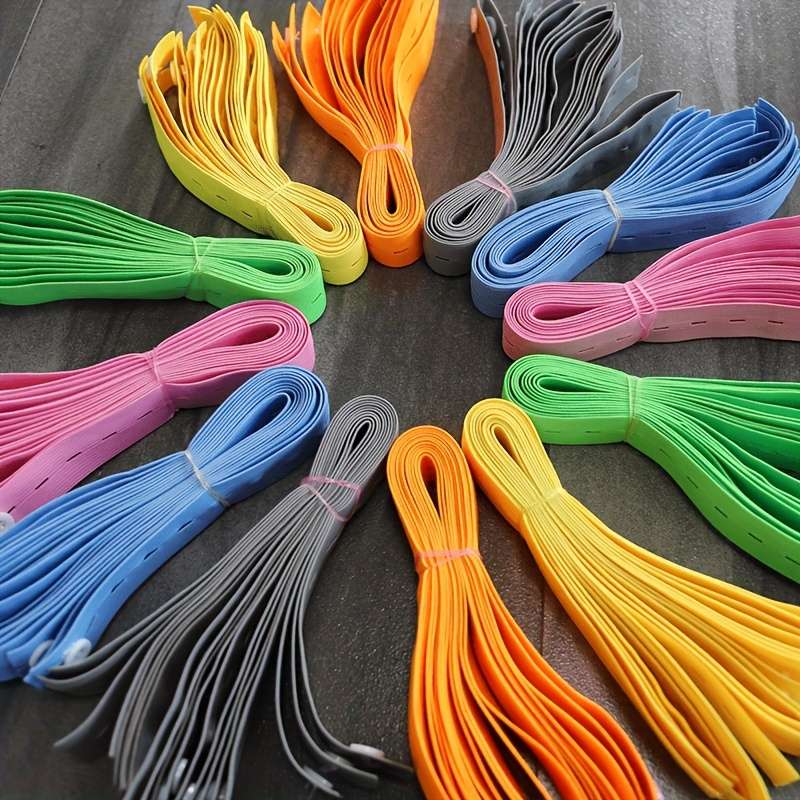 50pcs Sorting Bundling Elastic Bands With Button Closure