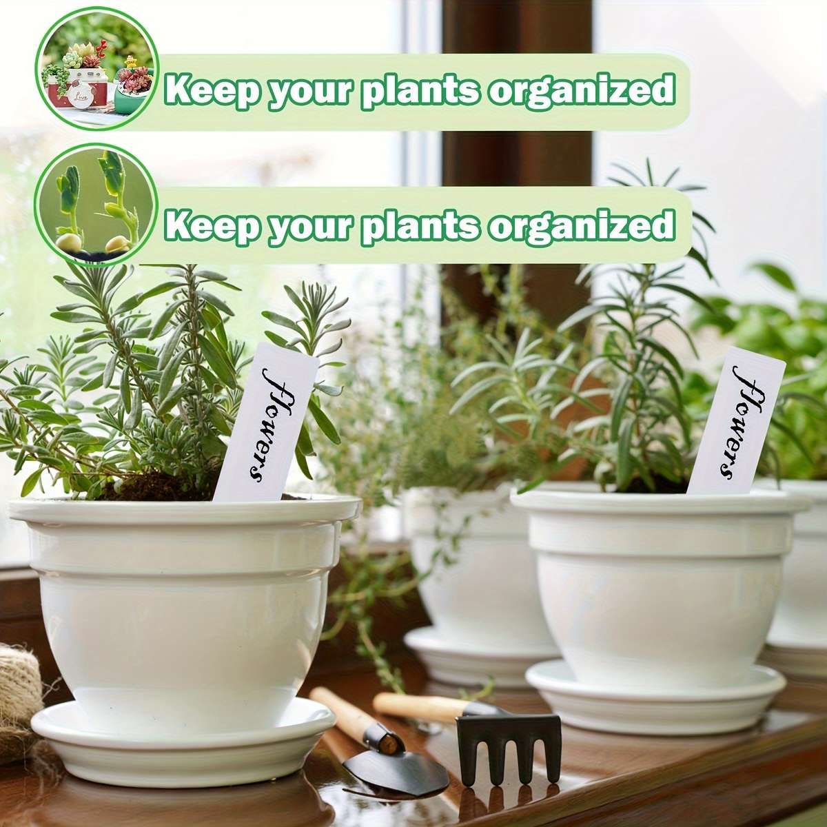 White Plastic Waterproof Plant Labels