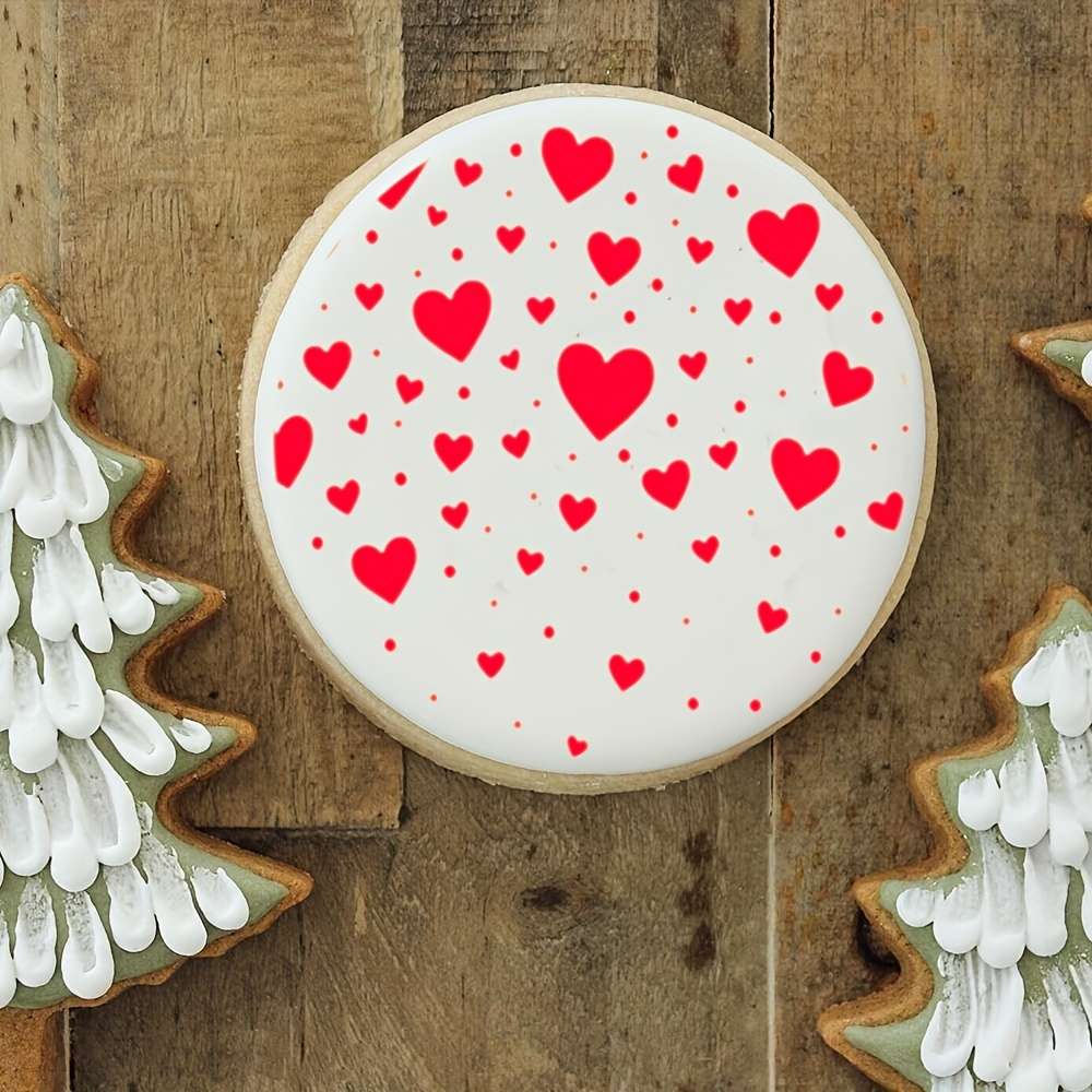 Hearts Pattern Cake Stencil