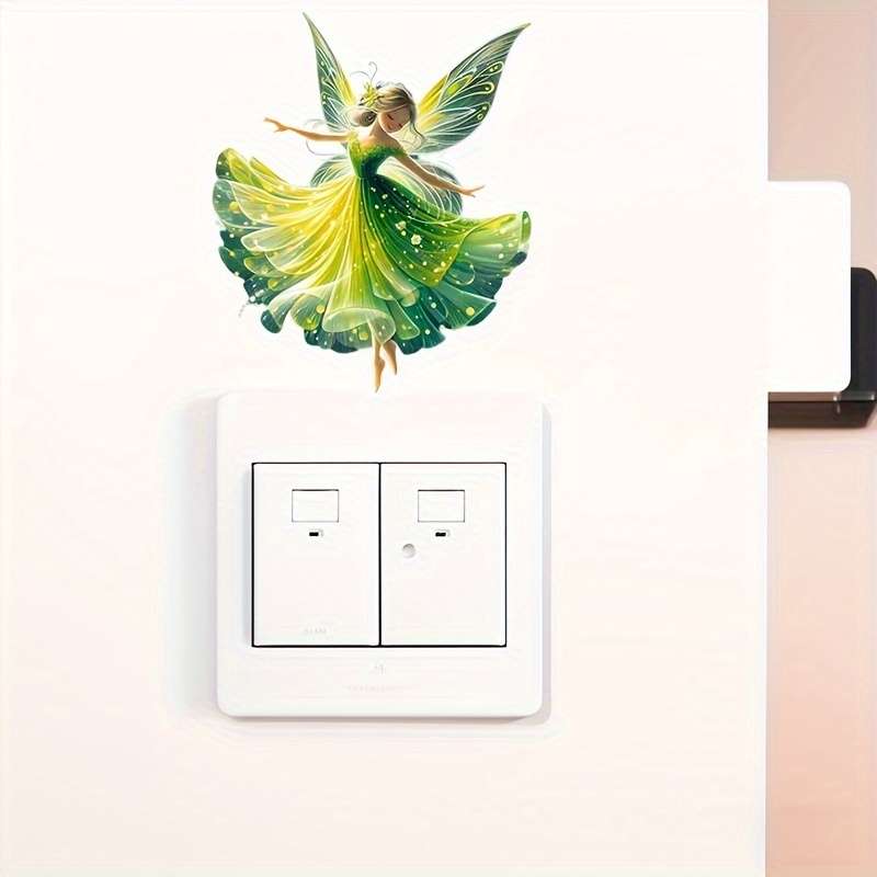 1pc Delicate Green Butterfly Fairy Pattern Switch Sticker