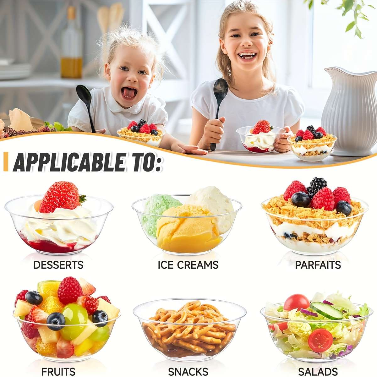 10pcs Small Plastic Bowls