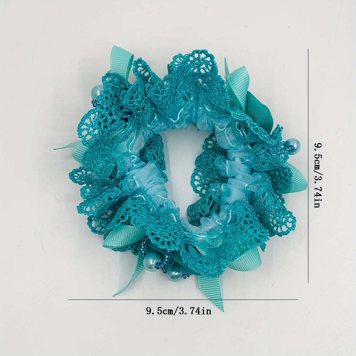 Vintage Lace Scrunchies Flower Beads Decor Hair