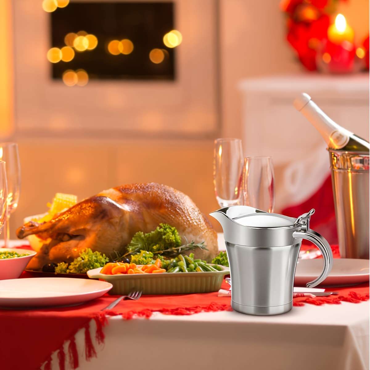A Double-insulated Stainless Steel Gravy Boat