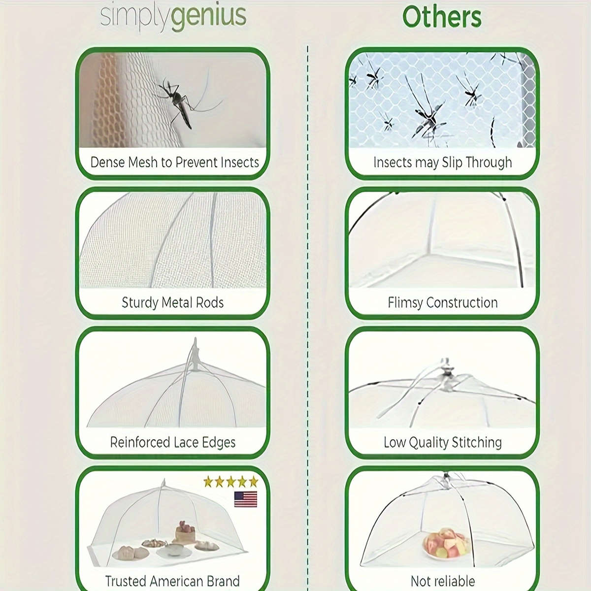 1pc White Mesh Food Cover Tent