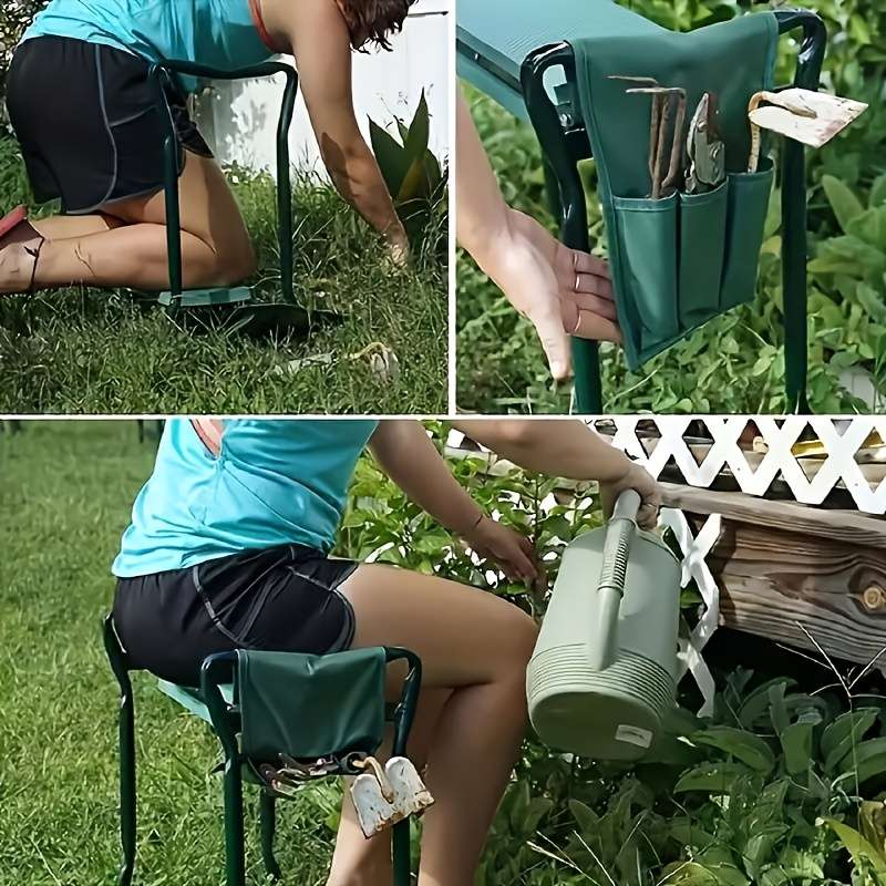 Durable Green Oxford Fabric Garden Kneeling Bench
