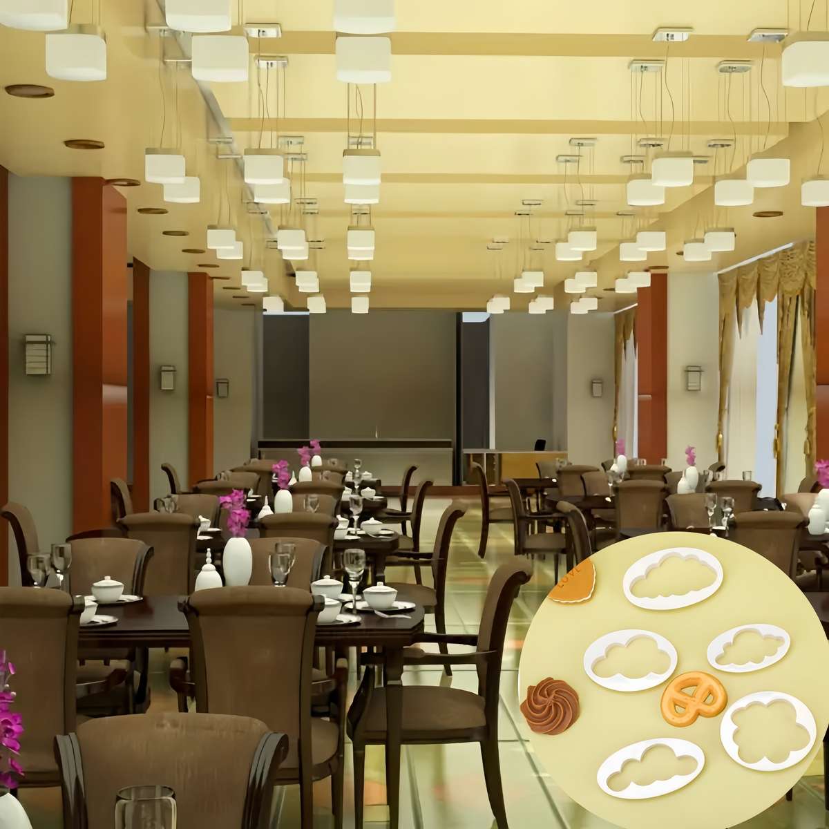 5-Piece Set Plastic Cloud Fondant Cutters