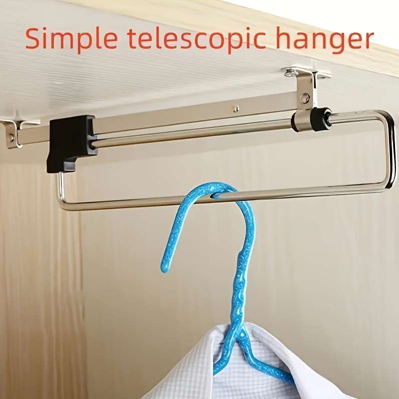 1pc Metal Retractable Closet Organizer
