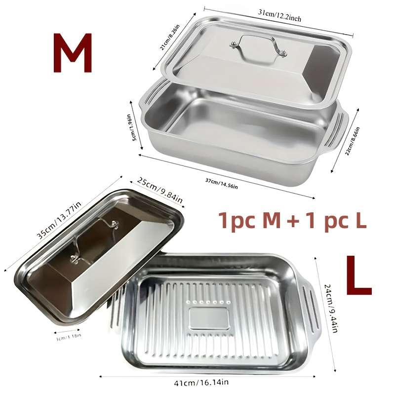 Stainless Steel Baking Tray With Lid