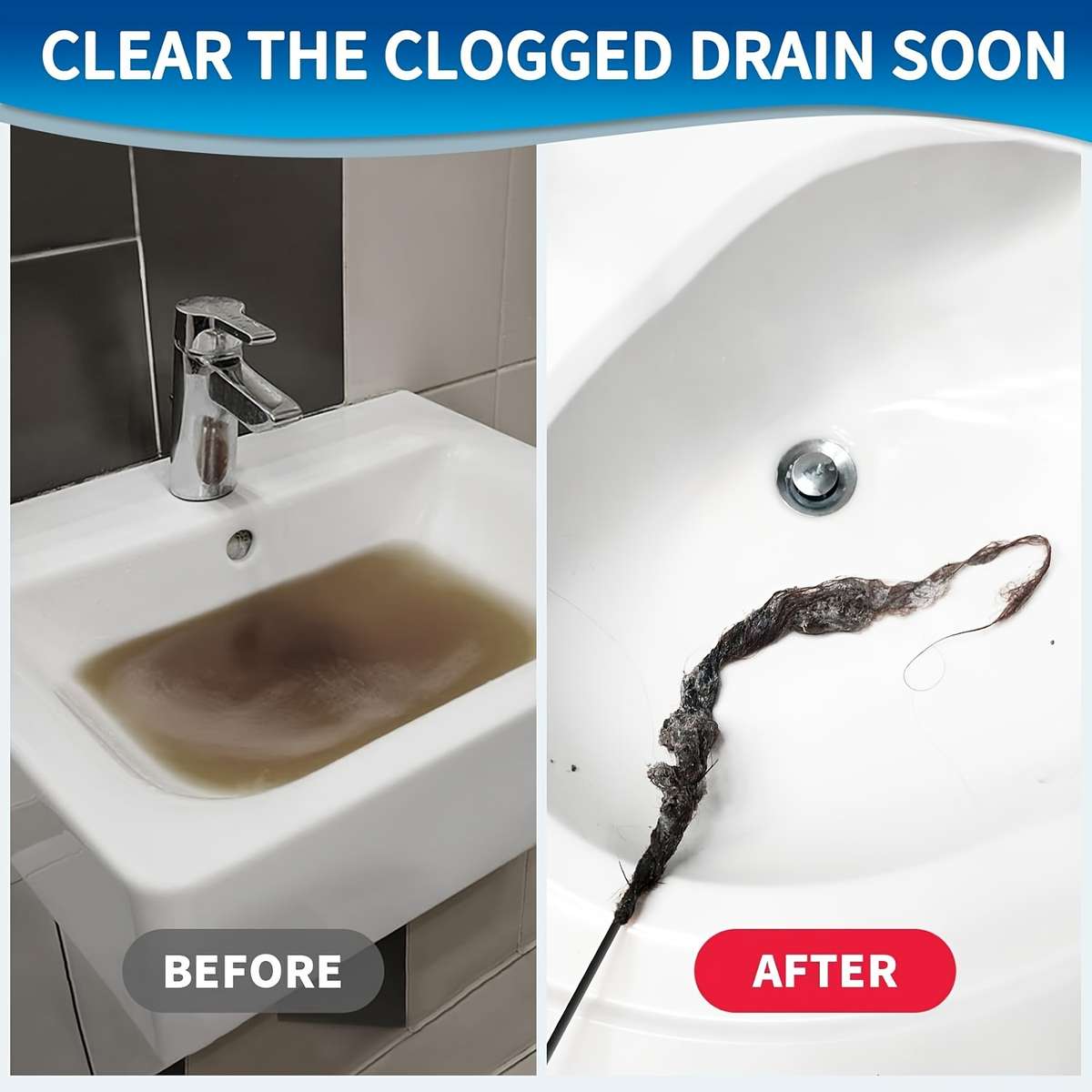 3pcs Extra Long Stainless Steel Drain Clog Remover