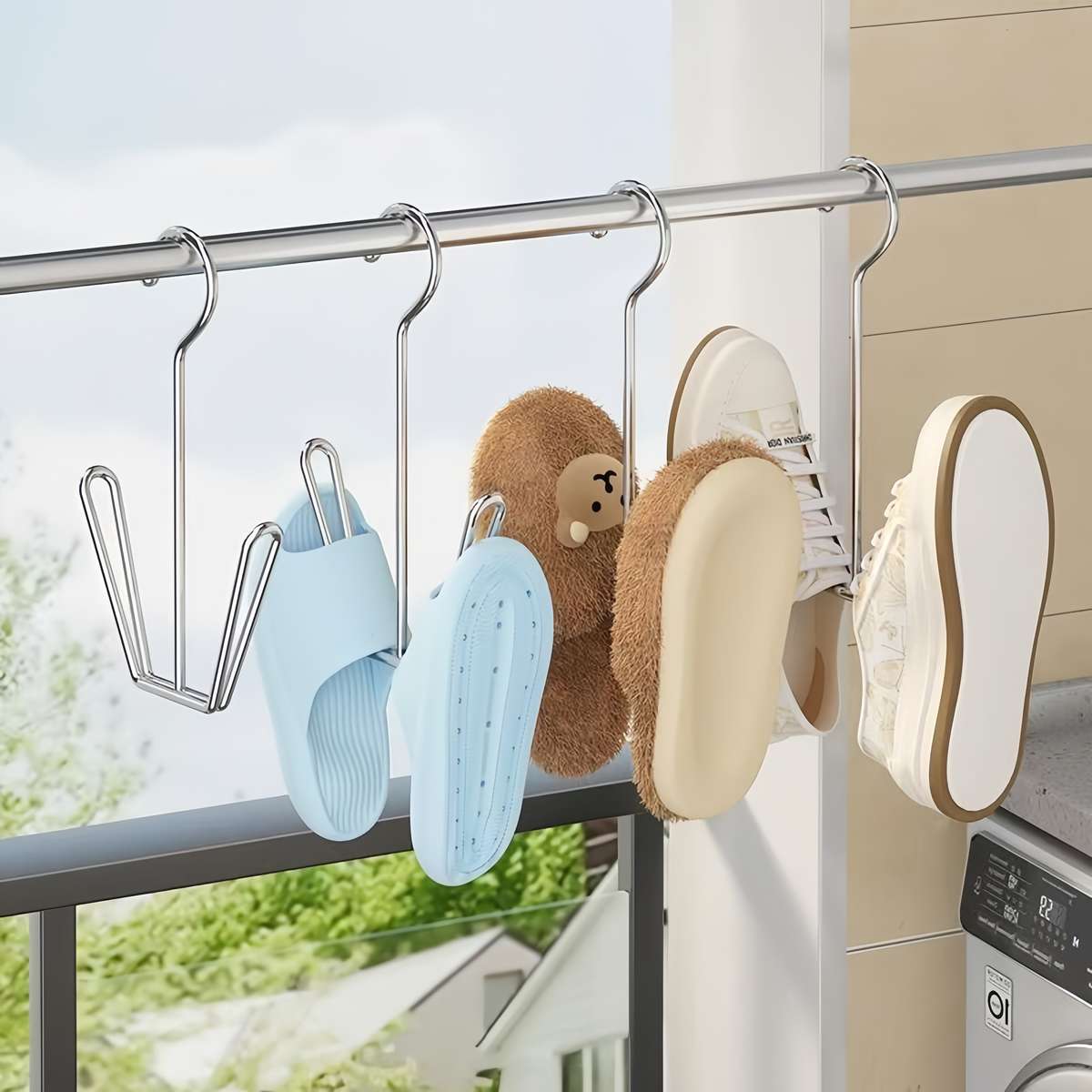 5pcs Stainless Steel Shoe Rack Drying Rack