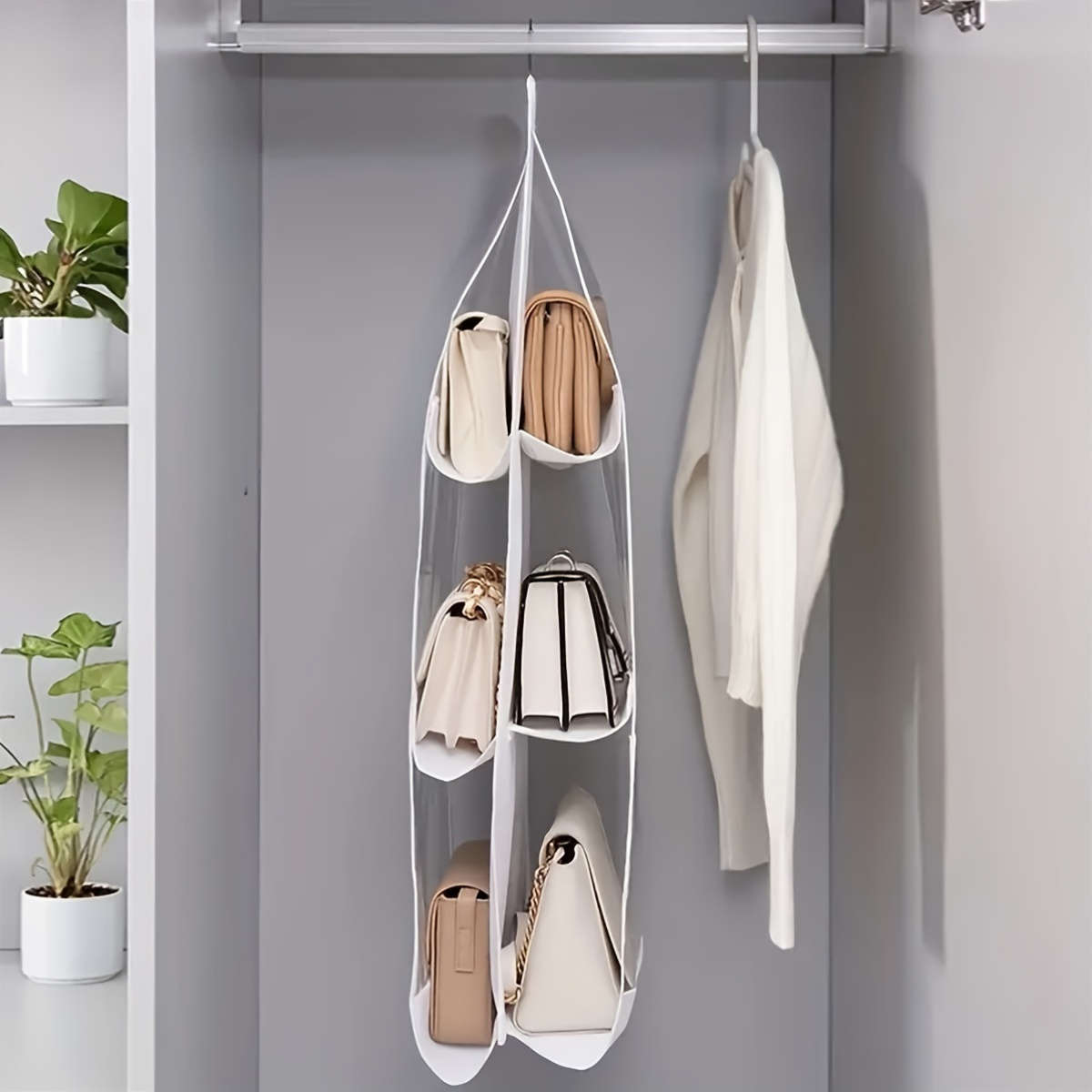 Elevated Hanging Organizer For Bags And Wallets