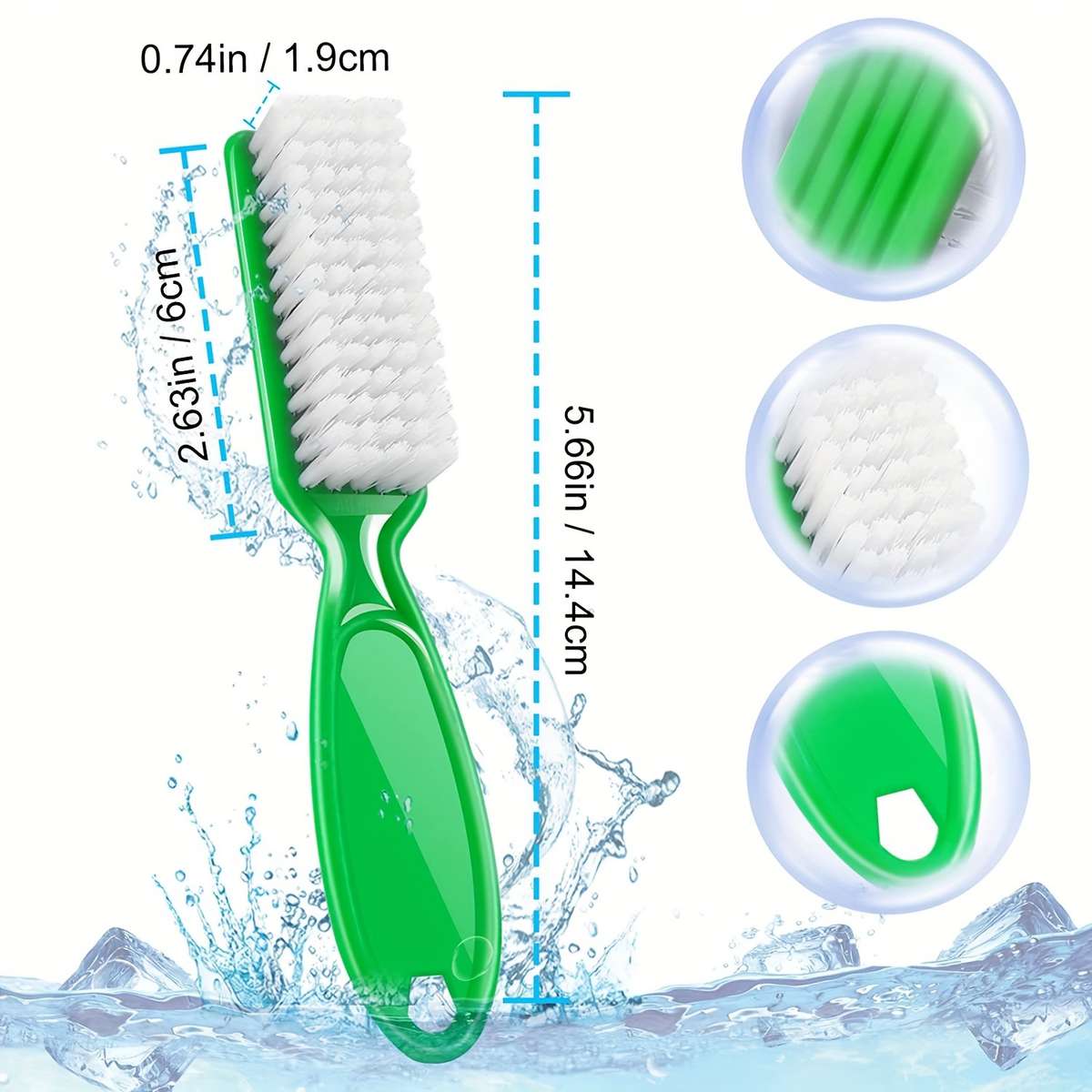 washable colored soft brush nail brush