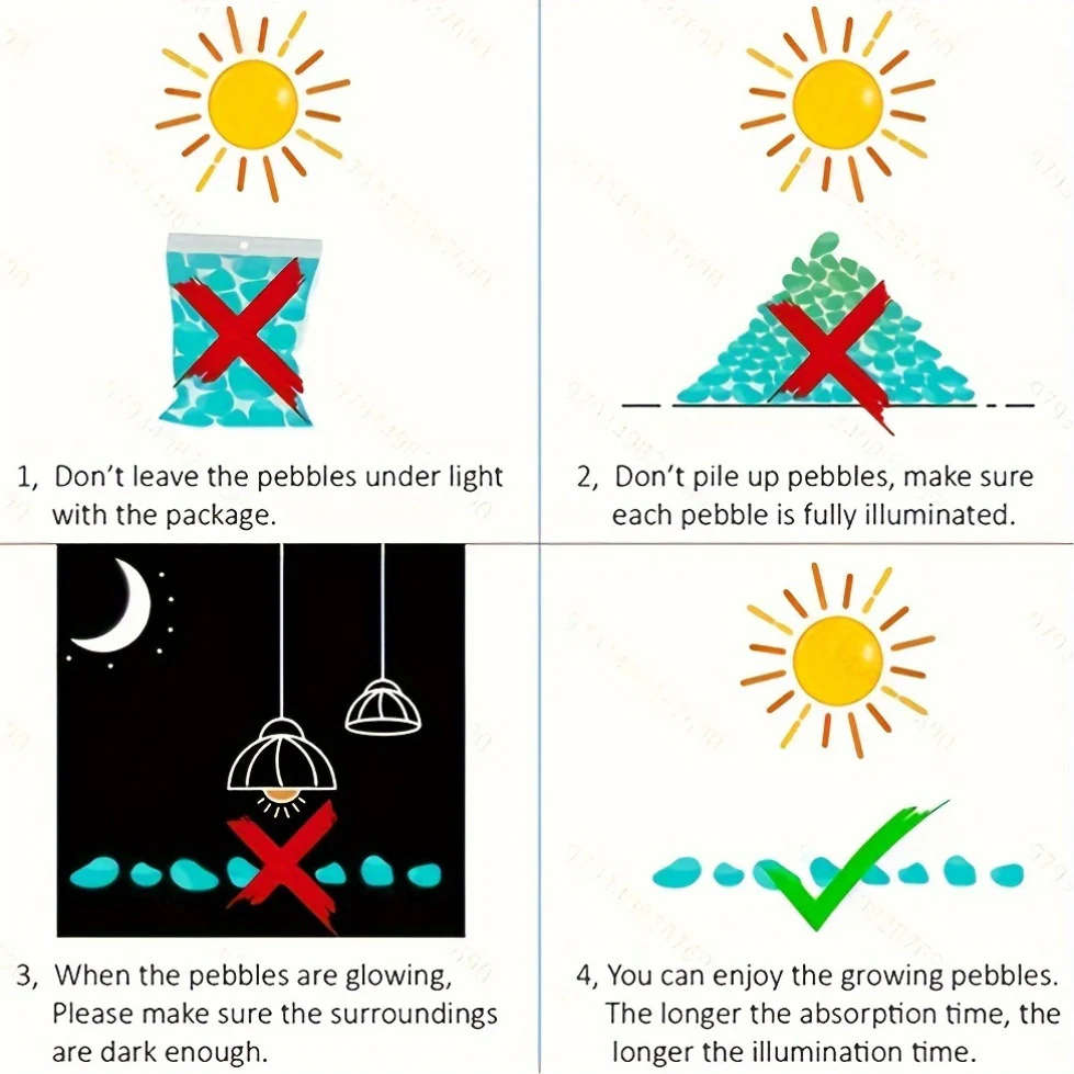 100 Pieces Luminous Stones