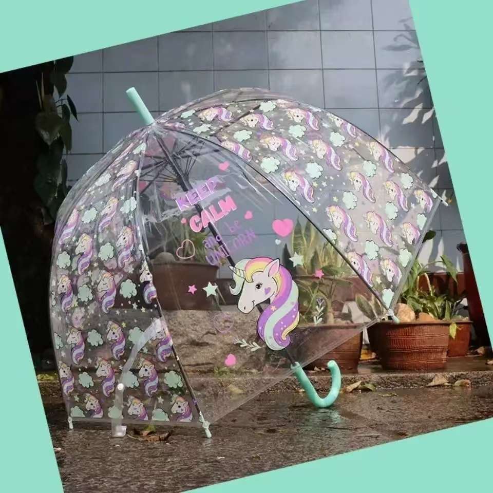 Portable Transparent Unicorn Umbrella