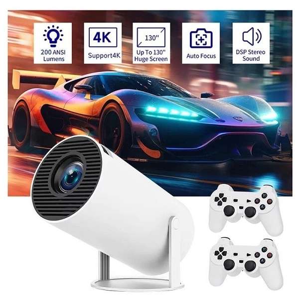 Portable Wireless Gaming Projector With 2 Game Controllers And Remote Control