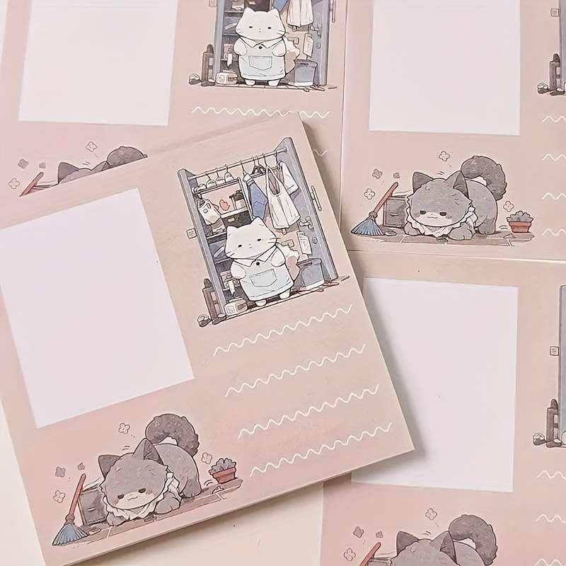 50 Cartoon Cat Sticky Notes