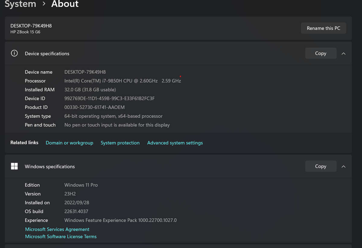 HP Zbook 15 G6 Mobile Workstation