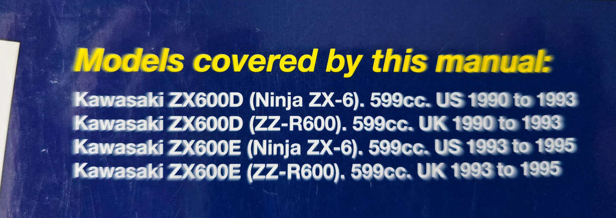 Kawasaki XZ600 & ZZR600 Haynes Manual - Book