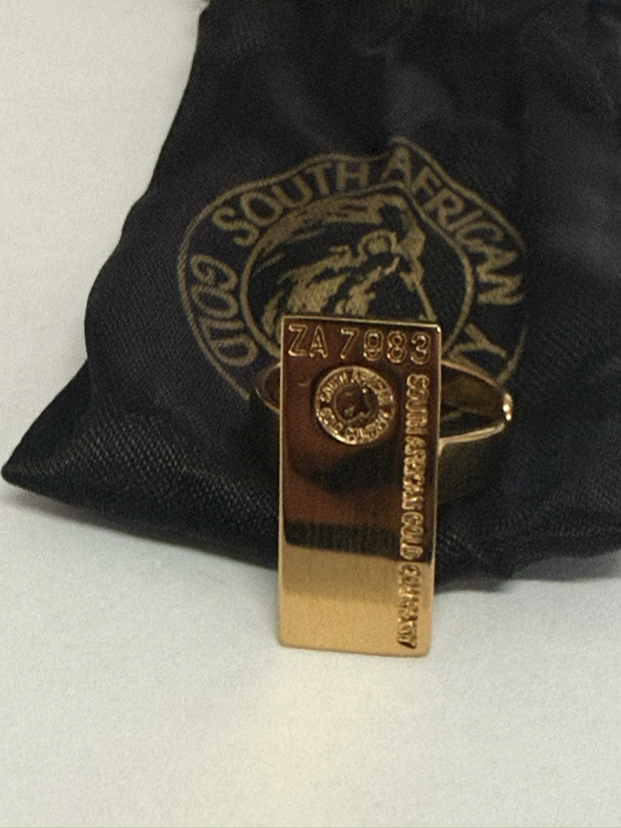 Rare! South African Gold Company 'The Gold Bullion Collection' 22Ct Gold Bar Ring.