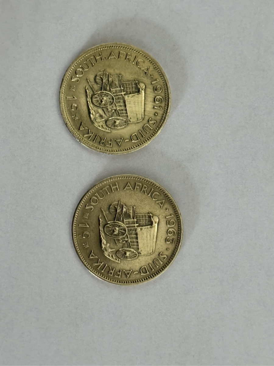 1961 and 1963 1cent coin UNC