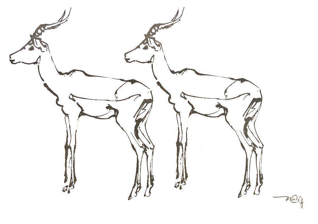 ZAKKIE ELOFF. Dubbel rooibok ooi. A3. Hand printed silkscreen. Signed in pencil.