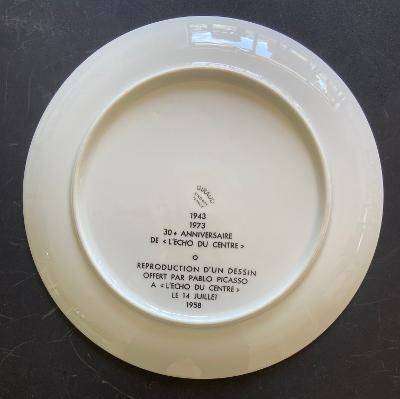 PABLO PICASSO. 1973 PORCELAIN PLATE 21.5 CM. R 2500-