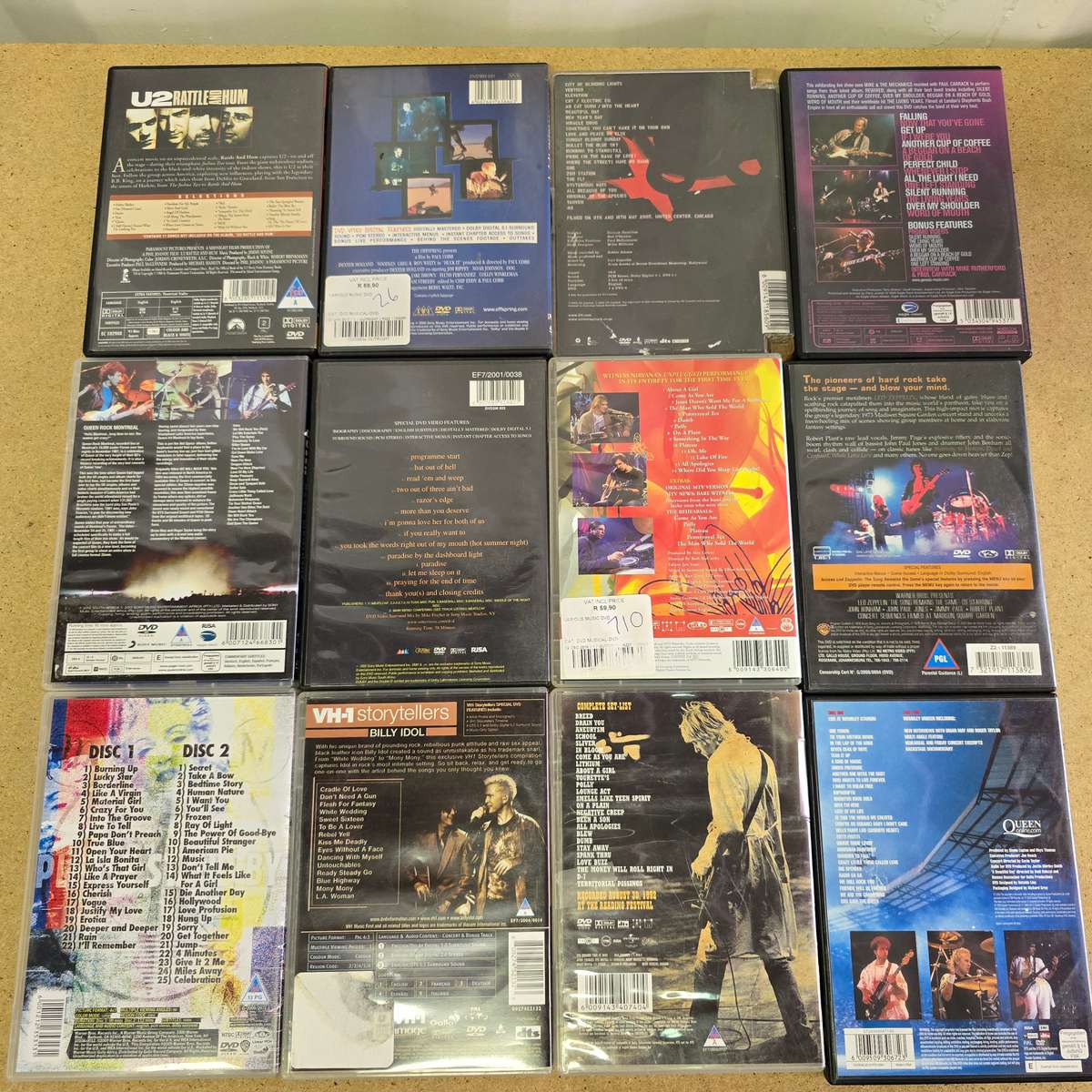12 MUSIC DVD'S TO HIGHEST BIDDER