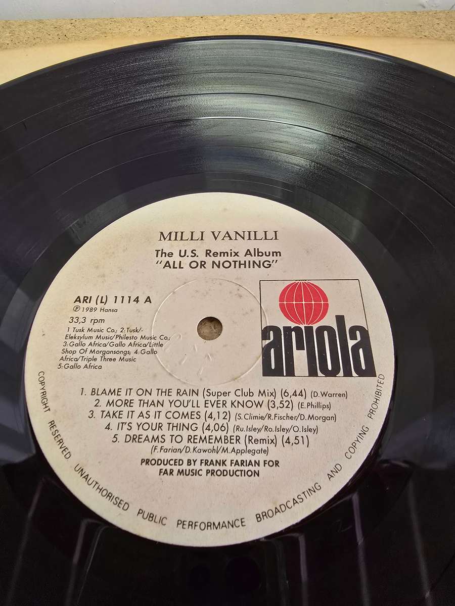 MILLI VANILLI- ALLNOR NOTHING- LP