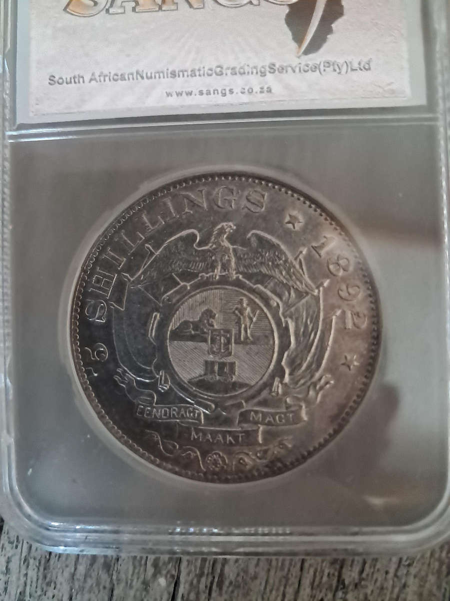 1892 5 Shillings. ZAR beauty, Sangs AU55.