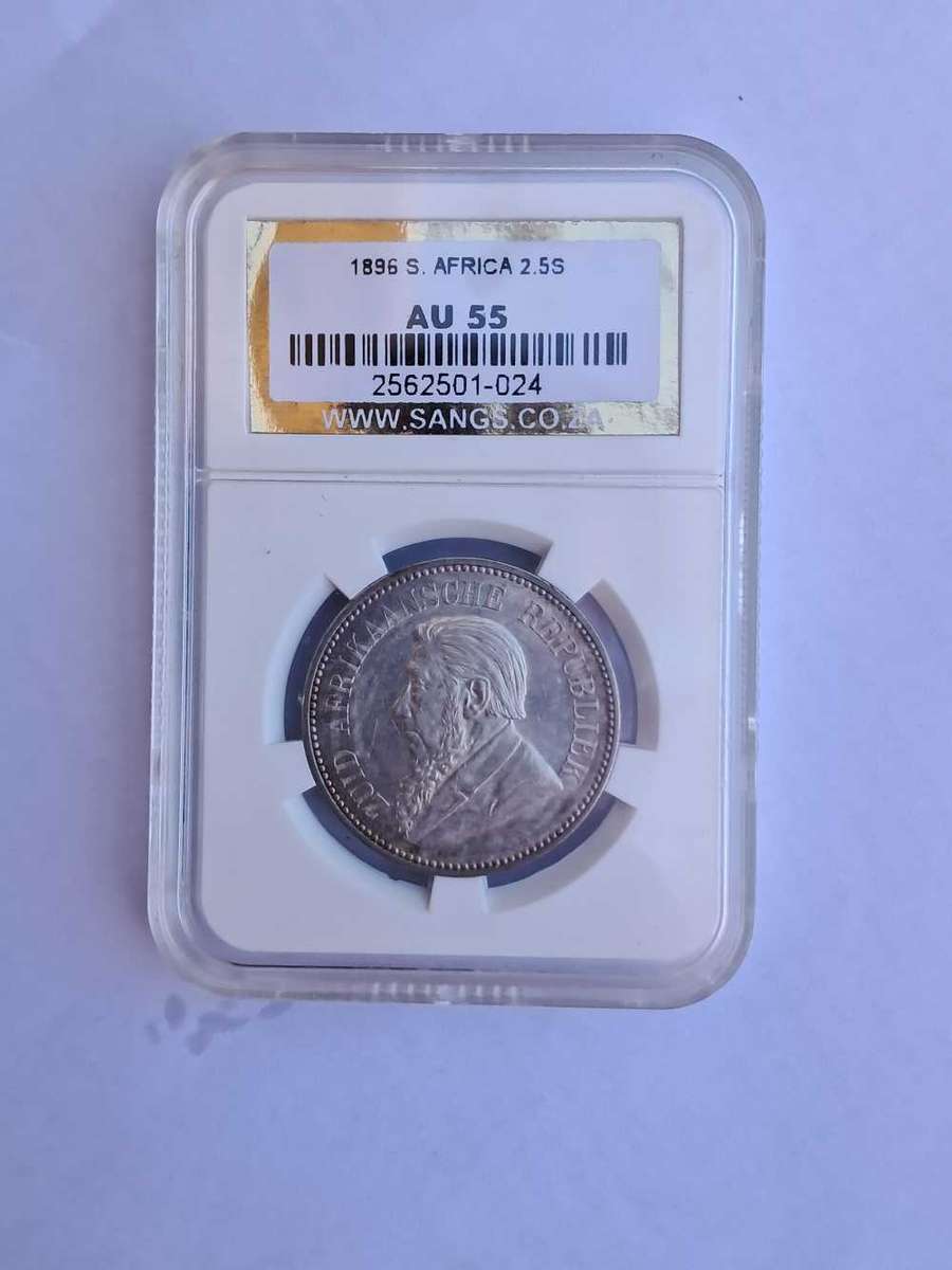 1896 2.5 Shilling AU 55