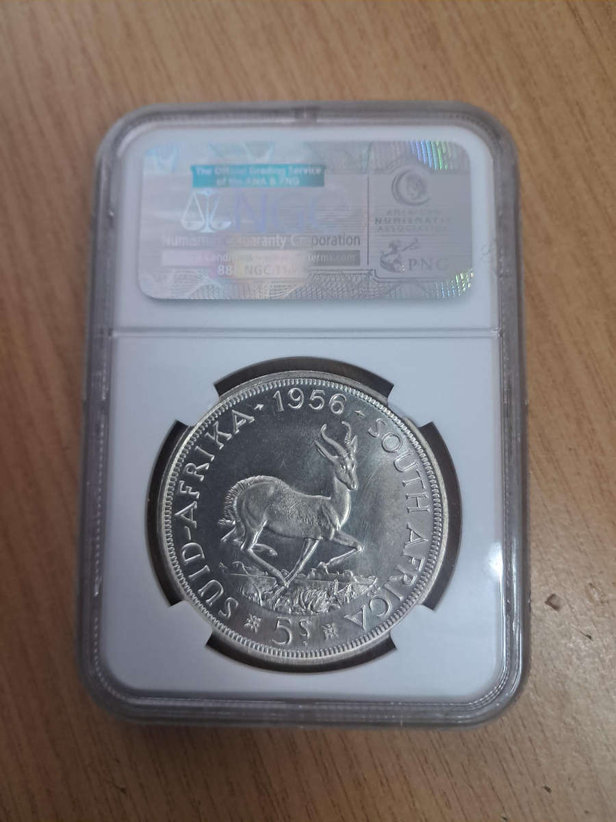 1956 5 Shillings. PF64 , high grade NGC slabbed coin