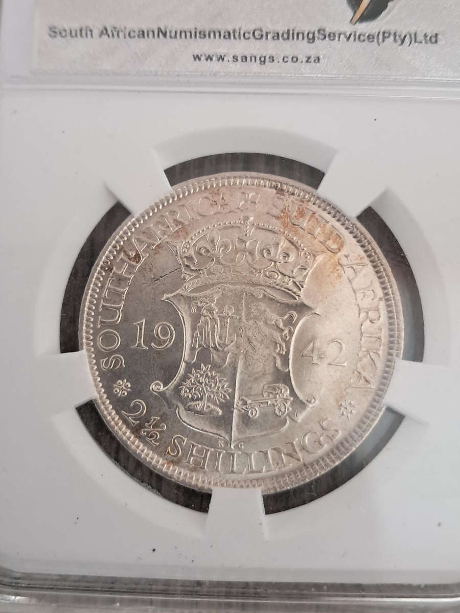 1942 2.5 Shillings. MS62 UNC.