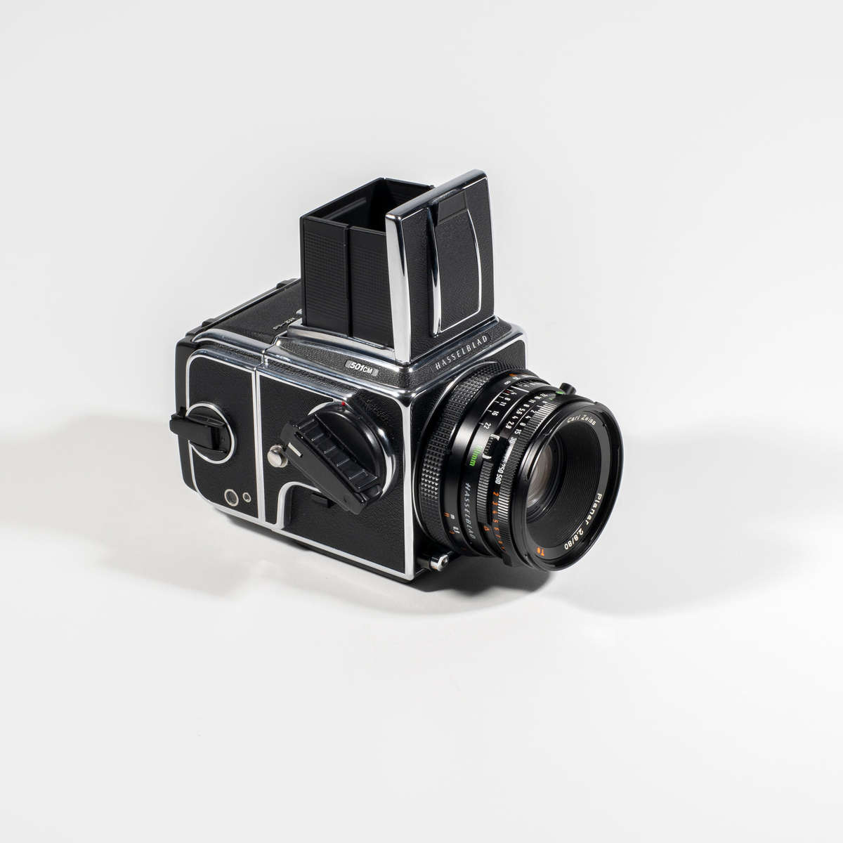 Hasselblad 501 CM with CF 80mm f2.8 lens and film backs