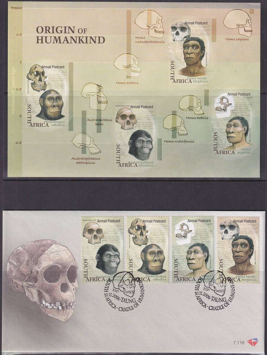 RSA 2006 Origin of Humankind sheetlet with FDC 7.116 (MNH)