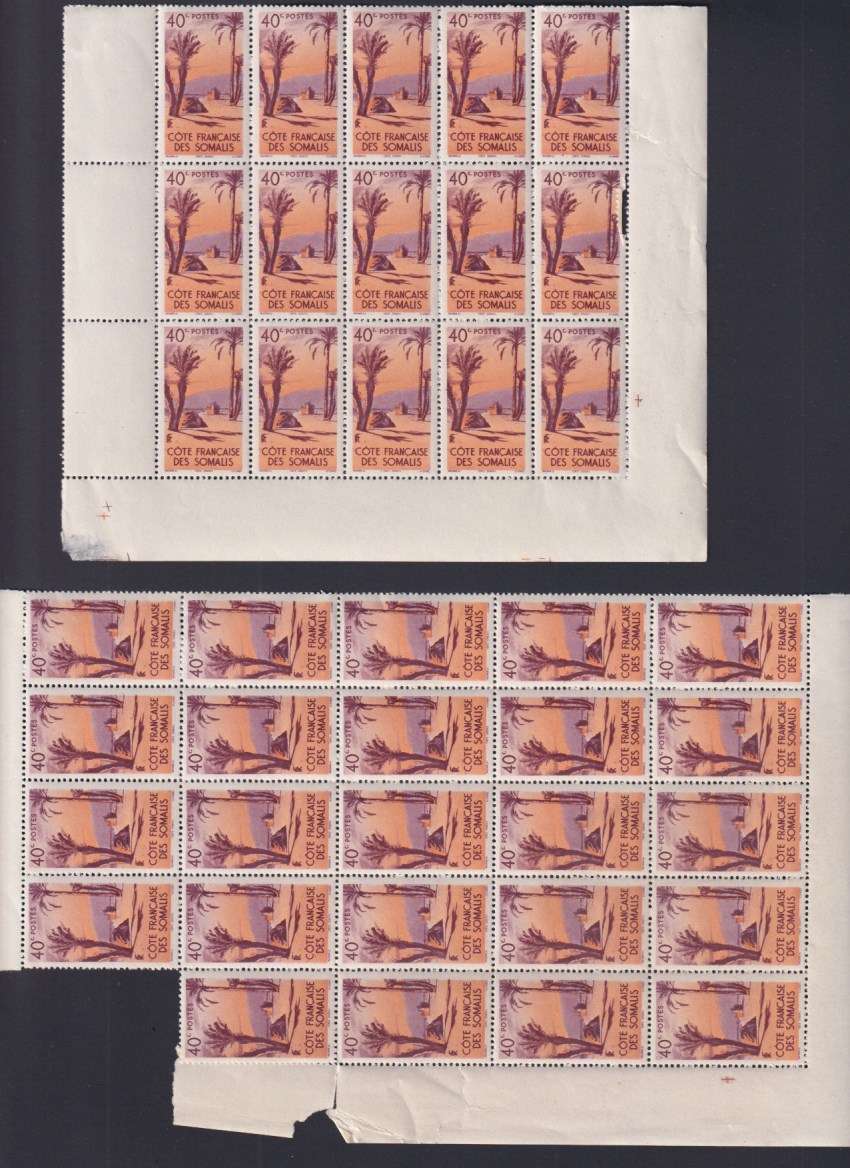FRENCH MADAGASCAR and SOMALILAND large blocks of various values
