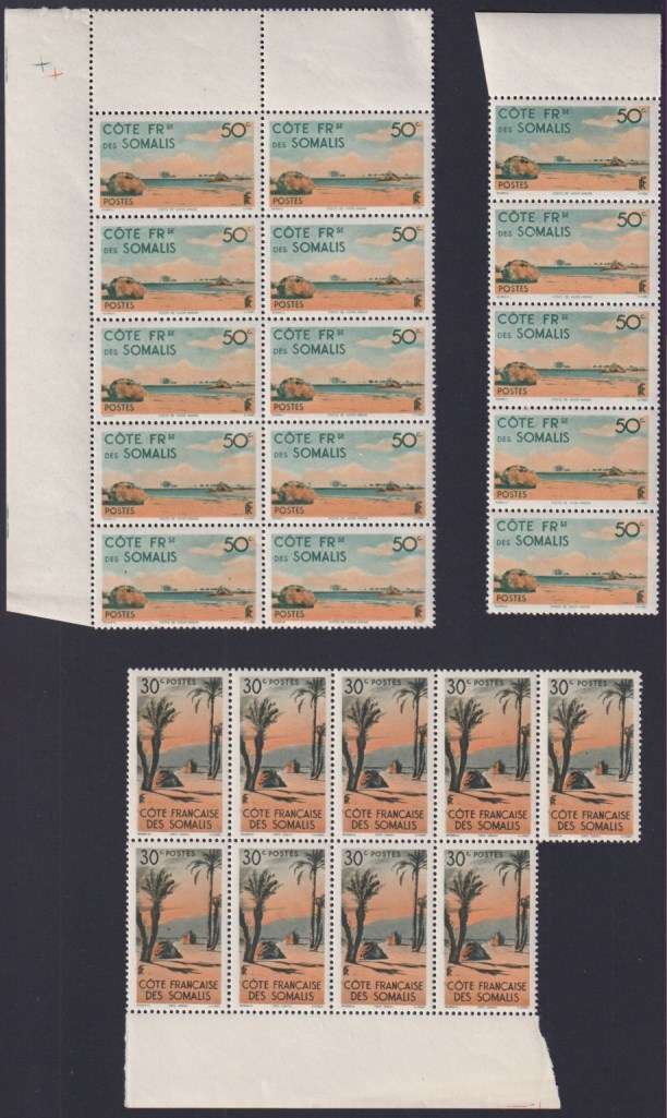 FRENCH MADAGASCAR and SOMALILAND large blocks of various values