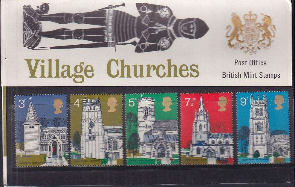 GB 1972 British Architecture Village Churches presentation pack no. 41