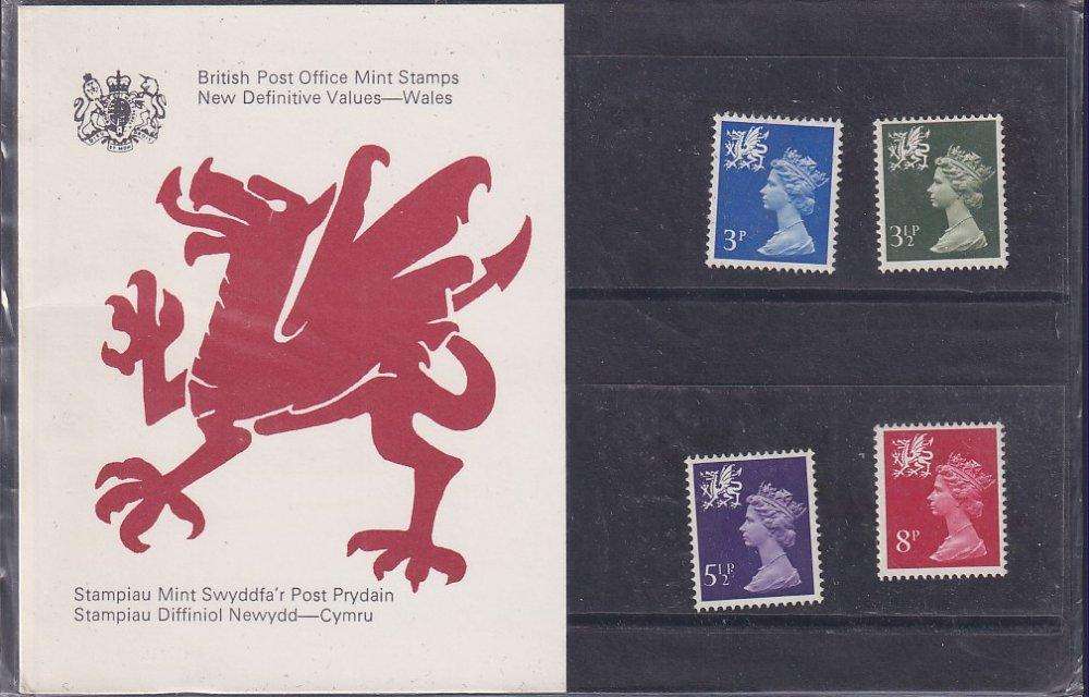 GB Wales 1974 New Definitive Values presentation pack no. 63