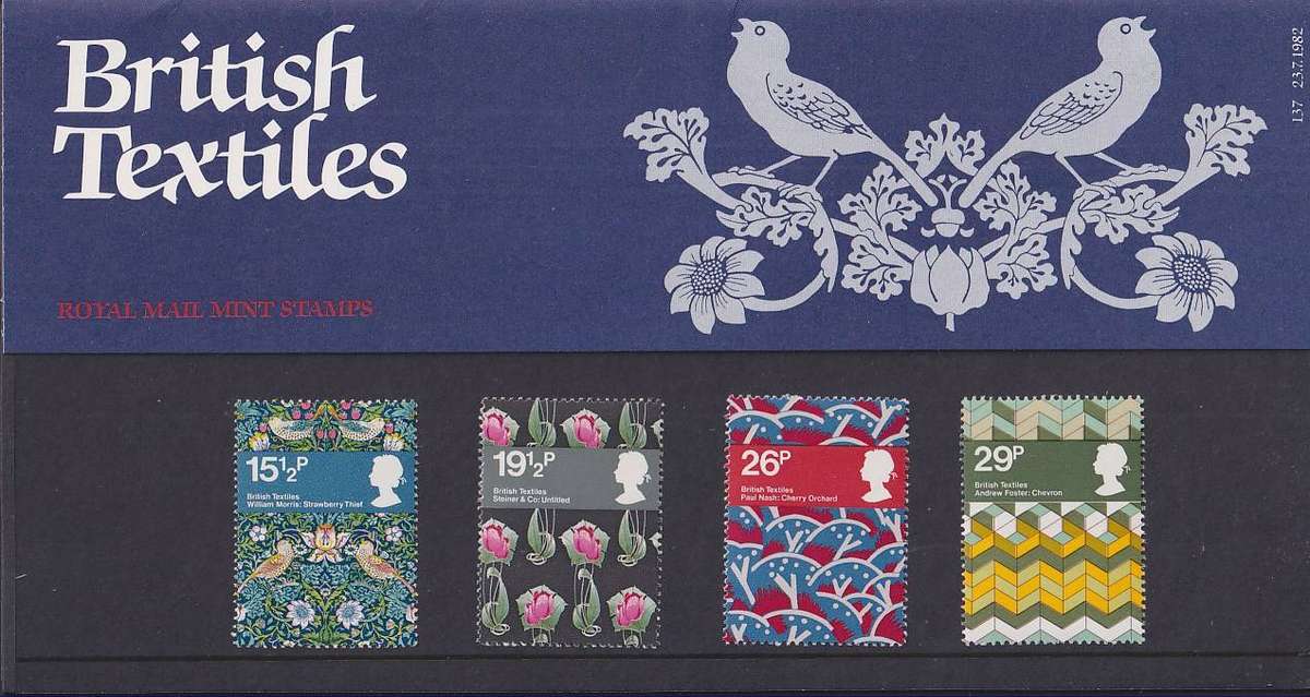 GB 1982 British Textiles presentation pack no. 137