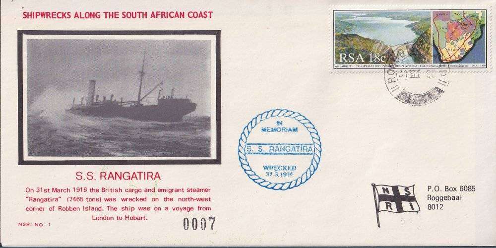 SOUTH AFRICA series of 10 covers commemorating Shipwrecks along the South African Coast