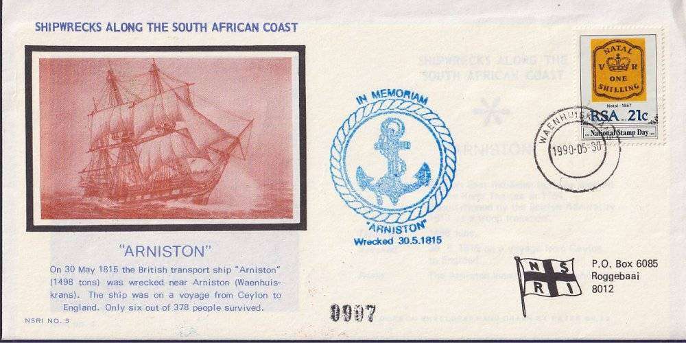 SOUTH AFRICA series of 10 covers commemorating Shipwrecks along the South African Coast